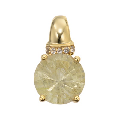 SS YGトーン ルチルクォーツ&トパーズ ペンダントヘッド