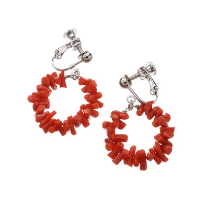 地中海珊瑚 イヤリング/ピアス [ミランダ]