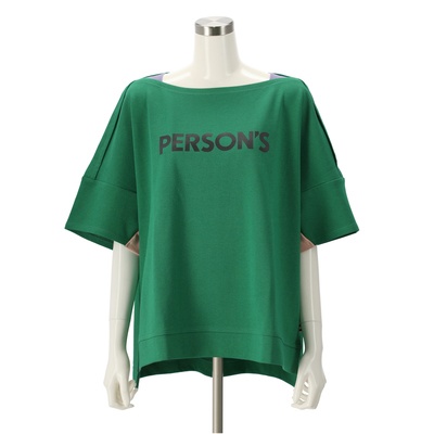 PERSONS ボートネックロゴTシャツ