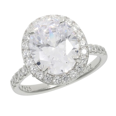  DIAMONIQUE シルバー925 オーバルリング 計5.16ct - 690795