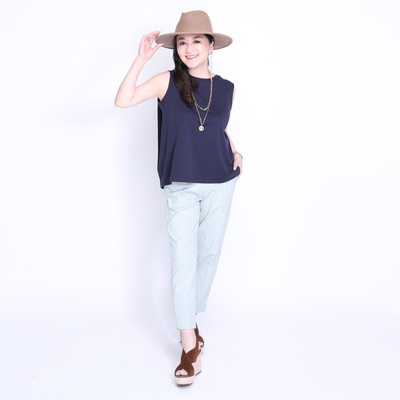 Anne Coquine ストレッチクロップドパンツ