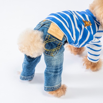  アズノゥアズデワン a刺繍カットデニムパンツ 犬用 - 697904