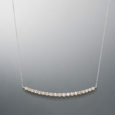 18KWGブラウンダイヤモンドグラデーションネックレス計1ctUP