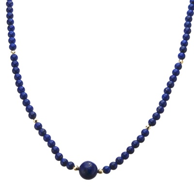 ジュエルバール 18K YG ラピスラズリ ボリュームネックレス