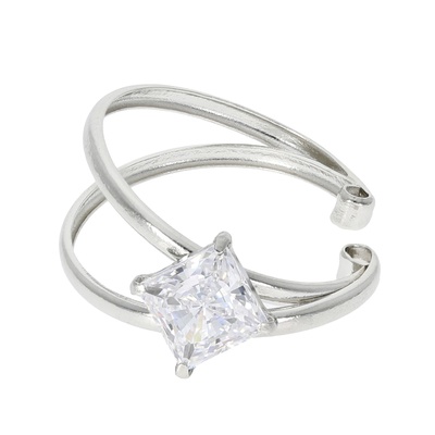 DIAMONIQUE PT900 プリンセスカットイヤーカフ0.76ct