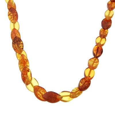 琥珀 リーフデザイン ネックレス