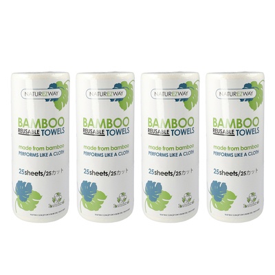  繰り返し洗って使える バンブータオル 4ロールセット - 722976