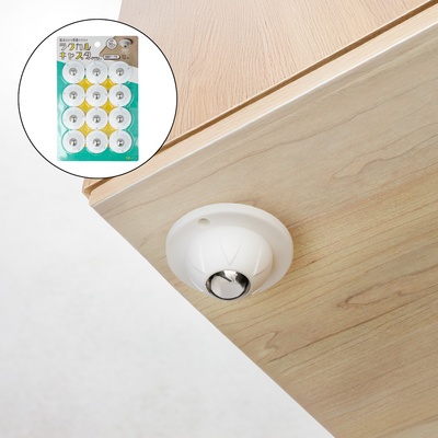 貼るだけで移動楽々 ラクかるキャスター12個セット