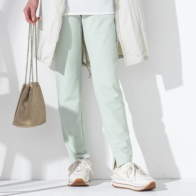  day to day 鹿の子素材のスリット入り美脚パンツ - 727908