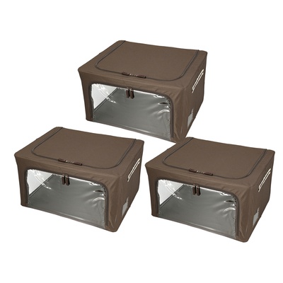  窓付き収納BOX Mサイズ 同色3個セット - 728894