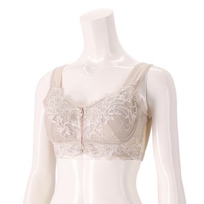  BRNYピース すらっと細みえフロントファスナーブラ