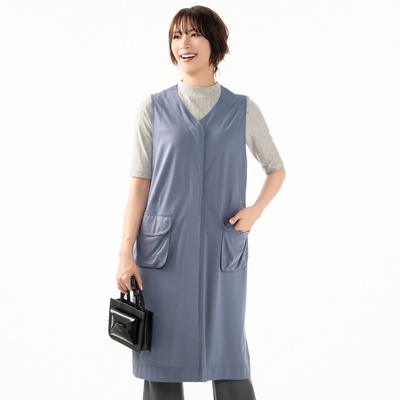 day to day ノーカラーふらしポケットジレ