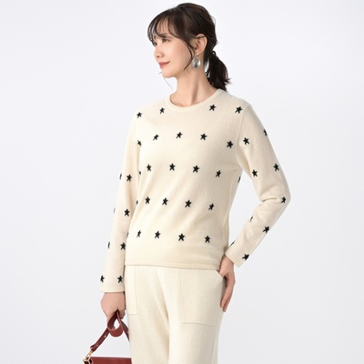  CASHYAGE カシミヤ100%星柄ニット - 733475