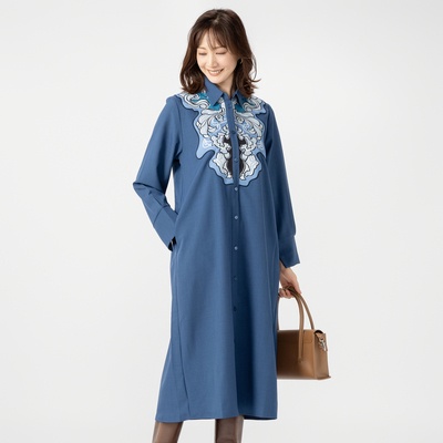 calma デコルテディテール シャツワンピース