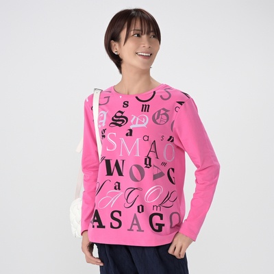 MASAGO ロングスリーブロゴプリントTシャツ