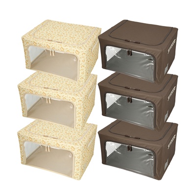  窓付き収納BOX Mサイズ 選べる6個セット - 734072