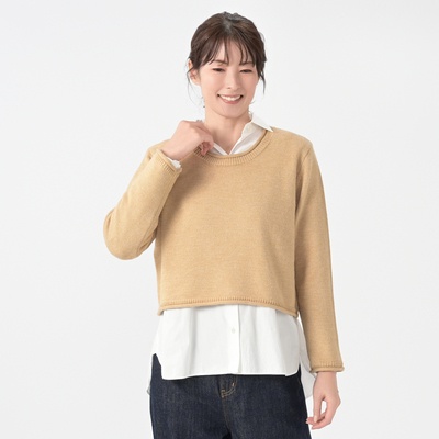  KawaiOkada ショート丈ニットプルオーバー - 735477