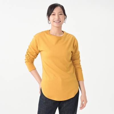 GRC 吸湿発熱ワッフルクルーネックロンT