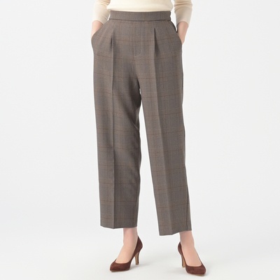 CARRIERE 上品ウール調セミワイドパンツ