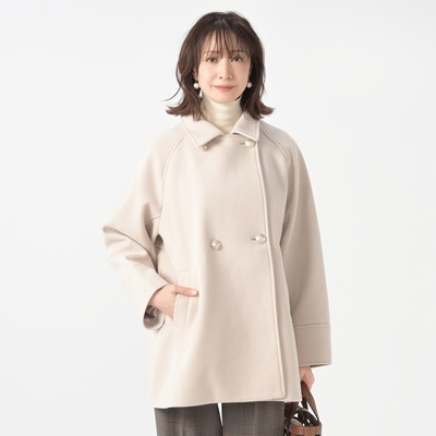 CARRIERE なめらかリッチウール調ステンカラーコート