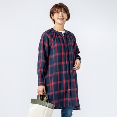 Provador フランネルチェックシャツ ロングチュニック