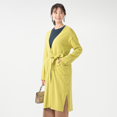  エニワイズ しっとり滑らかニットガウンカーディガン - 736403