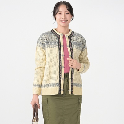 Carney ノルディック柄 チロリアンニットカーディガン