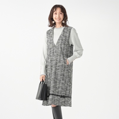 &LOVE 上品リボンツイードジャンスカ