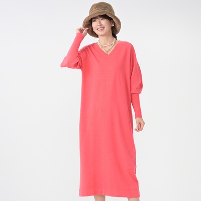 Anne Coquine コアスパンヤーンパフスリーブ2WAYワンピース