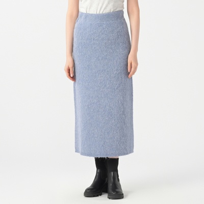 Anne Coquine ウールミックスニットロングタイトスカート