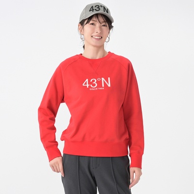 Anne Coquine コットン裏毛43ロゴ刺繍プルオーバー