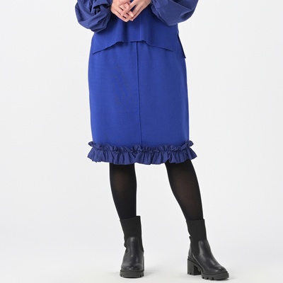 Anne Coquine コアスパンヤーンニットフリルマルチレングススカート