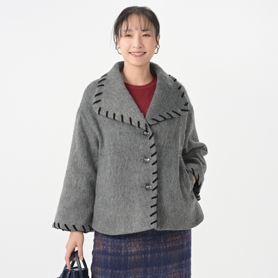  calma クラフトステッチシャギーコート - 737745