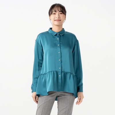 Oh My Tailor マットサテン ペプラムシャツチュニック