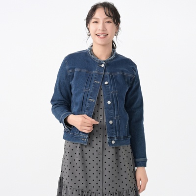  Coeur sucre 衿フリンジのストレッチデニムジャケット - 738607