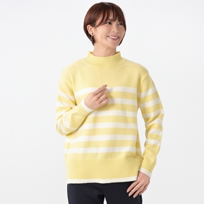 Provador ふわもちパネルボーダーニット