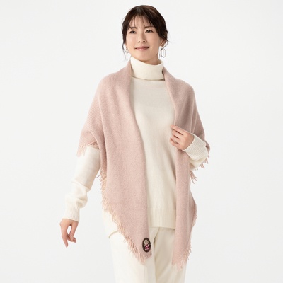  レイクアルスターシェニール織ワッペンウール混2WAYストール - 738731