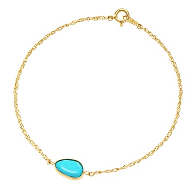 アリゾナターコイズ18KYGデザインブレスレット0.8ctUP