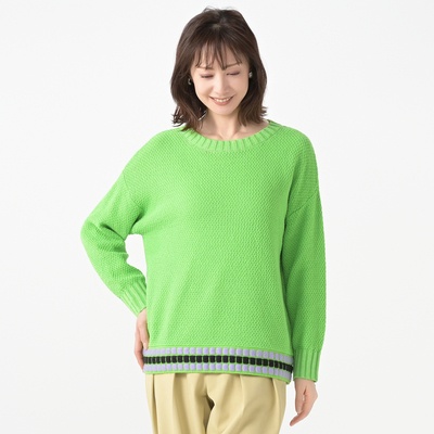 calma モスステッチ編みニットプルオーバー