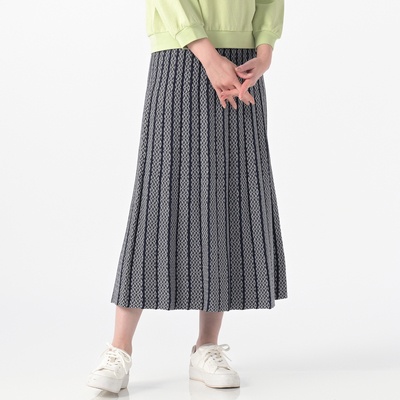 H.HOLIDAY ダイヤ柄ジャガードニットプリーツスカート