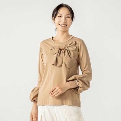  &LOVE 手元までエレガントなキラキラ リボンプルオーバー - 740359