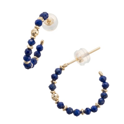 ジュエルバール 18K YG ラピスラズリ フレキシブルピアス