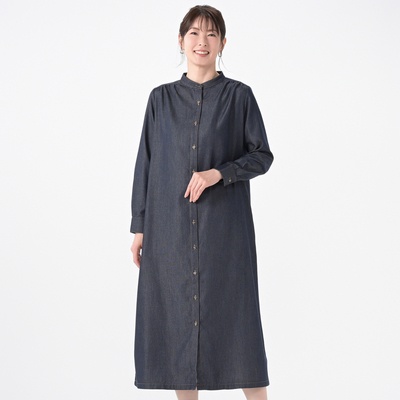  Provador吸水速乾/UV キレイ目デニム調シャツワンピース - 741013