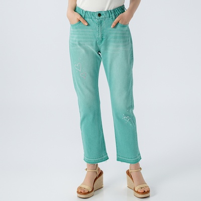 &LOVE ハートキラキラ楽々るんるんデニムパンツ