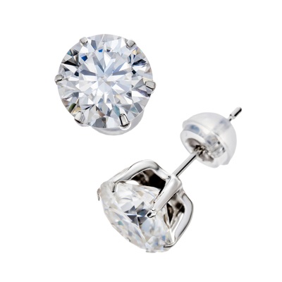 PT950 合成モアッサナイト スタッドピアス 計3.0ctUP