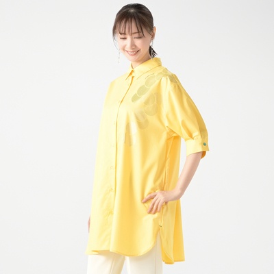 SUPERLADY ドット箔プリント5分袖ロングシャツ