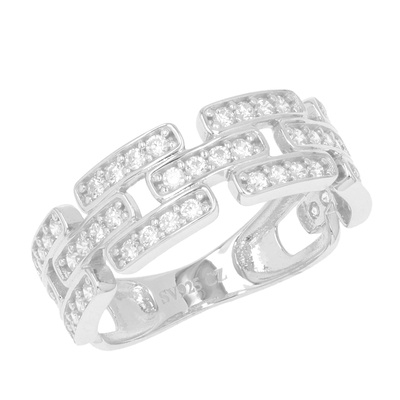 DIAMONIQUE シルバー925 ノーブルラインリング計0.52ct