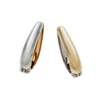 10KWG/YG リバーシブル ドロップフープピアリング