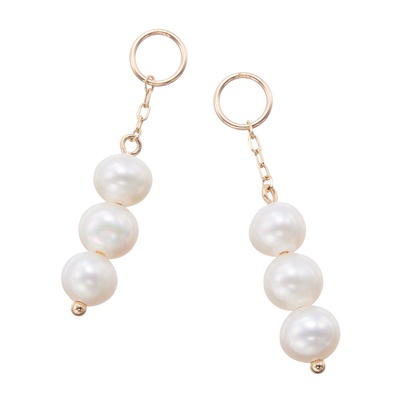  10K 3連淡水パール ピアリングチャーム - 742146