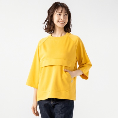 Carney ビックポケット 七分袖トレーナー